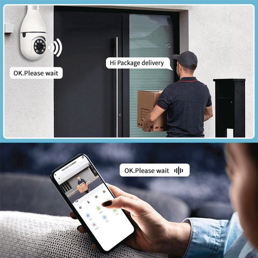 3mp Panoramic Wifi Ip Camera E27 Light Bulb Calving Hd Wireless Security Camera