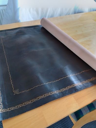 Real Leather Inlay with Gold Tooling Brown&Tan Lengths