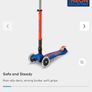 New - unopened - Maxi Micro Scooter -  Foldable LED: Navy/Orange Image 2