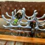 Vintage Aluminium Table Top Metal Wine Rack Organic Abstract 20th Century Design Image 2