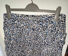 Next Beige, Blue and Black Leopard Print Frilly Skirt