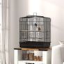 Large Metal Bird Cage with Perches, Food Bowls, Swing, for Budgies, Parakeets, Black Image 4