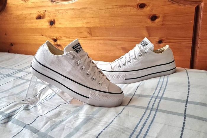 Converse chuck Taylor platform low Size 5 eu 37.5 white canvas in excellent condition