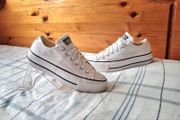 Converse chuck Taylor platform low Size 5 eu 37.5 white canvas in excellent condition