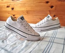 Converse chuck Taylor platform low Size 5 eu 37.5 white canvas in excellent condition