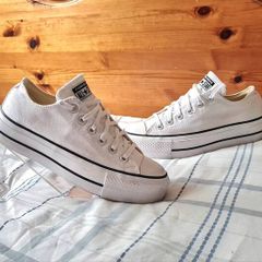 Converse chuck Taylor platform low Size 5 eu 37.5 white canvas in excellent condition
