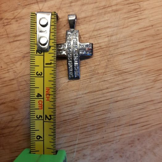 Silver Cross with cubic zirconia
