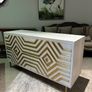 Solid wood sideboard with brass inlay Image 2