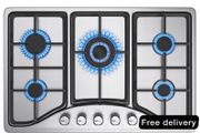 gas hob with 5 burners