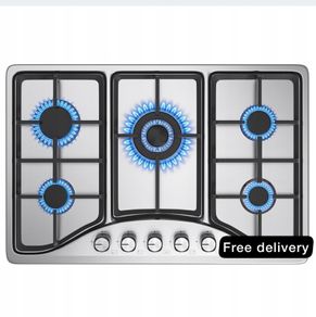 gas hob with 5 burners