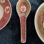 Vintage Jingdezhen Mun Shou Longevity Porcelain Rice Bowl Set, Red Famille Rose, 1960s/70s Image 2