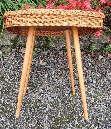 Very Rare Mid Century Wicker Table