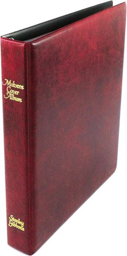 Stanley Gibbons Malvern Wine 4-ring album with 10 first day cover pages.