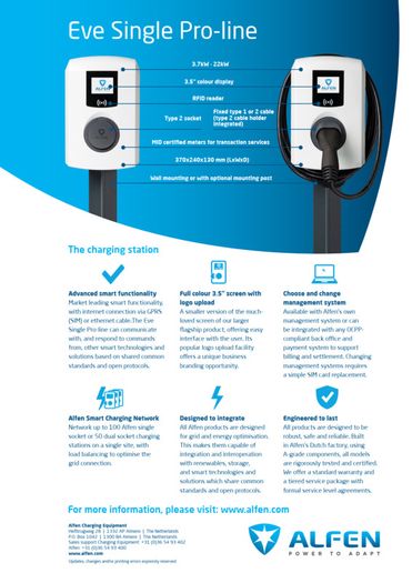 22kW EV Charger - Alfen Pro Line (3-phase)