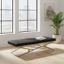 Luxury Eco Leather  Bench with Gold Frame  Handmade, 100x40x50 cm Image 7