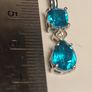 Rhodium Plated Sterling Silver Rare Capri Blue Quartz Pendant Image 3