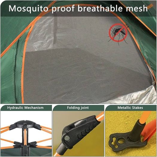NEW SALE | Hydraulic Dome Tent Canopy for Camping Automatic Waterproof Tents 3-4 Person Canopy Easy to Set up and package