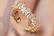 Crystal Adjustable Gold Tone Ring