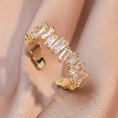Crystal Adjustable Gold Tone Ring