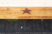 Rustic country stove mantle / floating shelf