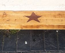 Rustic country stove mantle / floating shelf