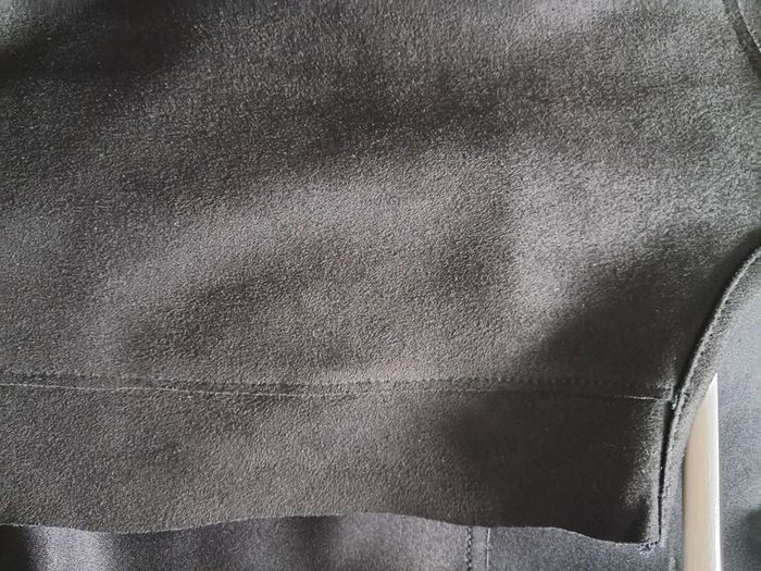 women's long jacket faux suede leather size M.   T Tahari