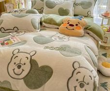Coral fleece bedding set King size