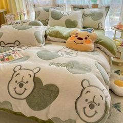 Coral fleece bedding set King size