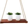 Rustic Set of 2 Wooden Floating Shelves with String  Farmhouse Hanging Shelves for Living Room Wall Small Kitchen Shelves with Rope 17 Inch x 5.2 Inch SINGLE SHELF ALSO AVAILABLE, SEE DESCRIPTION (FREE POSTAGE) Image 5