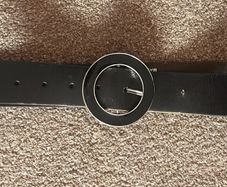 ladies black leather belt