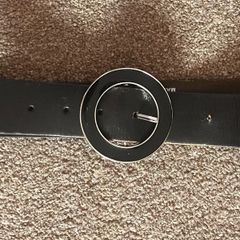 ladies black leather belt