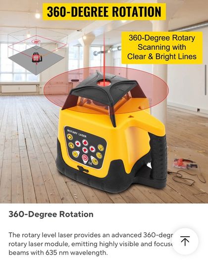 Red line Self Leveling Rotary Laser Level Kit 360 Degree red Laser 500M/1640 FT kit