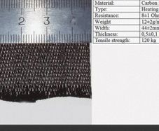 Carbon fiber flex heater tape 2m x 44mm DIY heated vest gloves insoles jacket