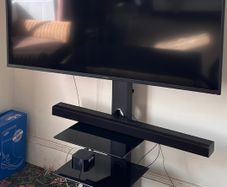 SHARP 50" smart TV, floor TV stand, SONY sound bar