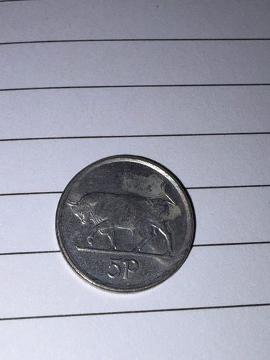 Irish 5p Coin in Various Years