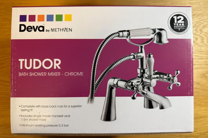Traditional Victorian Tudor Bath Shower Mixer Tap | Chrome