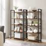 5-Tier Bookshelf, Tall Bookcase, Shelving Unit, Standing Display Storage Rack with Steel Frame, for Living Room, Office, Study, Industrial Style, Rustic Brown and Black (FREE POSTAGE) Image 5