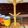 Vintage Traditional Mustard Yellow Cast Iron Mug Tree Holder Rustic Farmhouse Kitchenalia Image 3