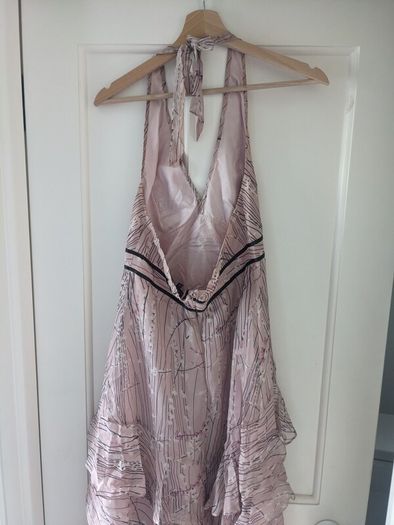 Elegant pink and brown halterneck
