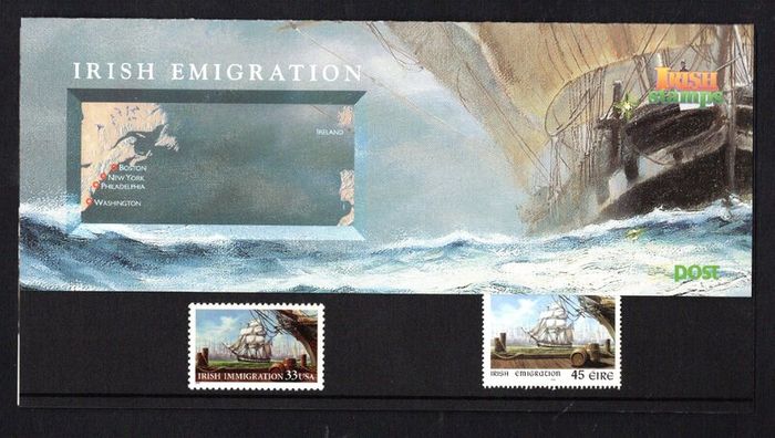 1999 Ireland Ireland - USA Irish Immigration Commemorative Stamp Presentation Pack