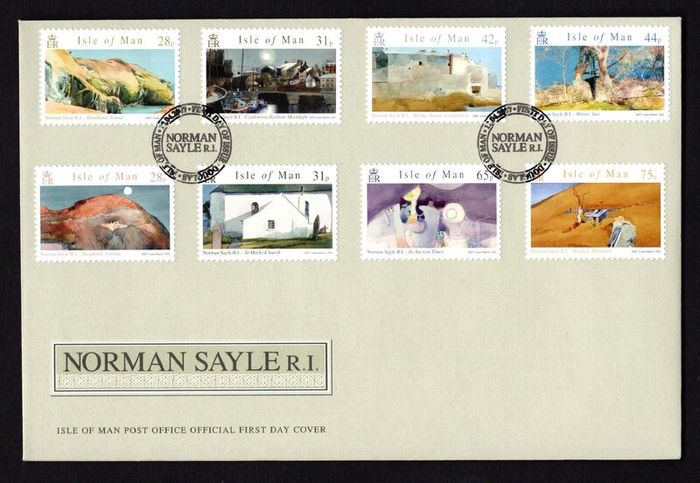 2007 Isle of Man Watercolour Paintings by Normal Sayle Commemorative Stamps First Day Cover (FDC)