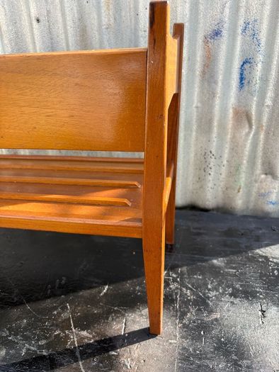 Mid-Century Danish Teak Magazine Rack 1960s Scandinavian Modern Design