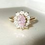 Vintage 9k Gold Hallmarked Pink/White Cluster Image 4