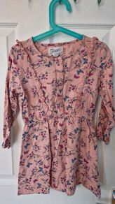 Pink flowery dress, age 4-6