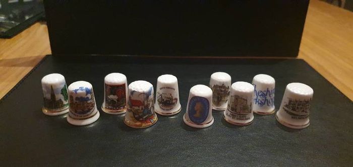 Assortment of Fine Bone China Thimbles British Cities & An Odd Country or 2
