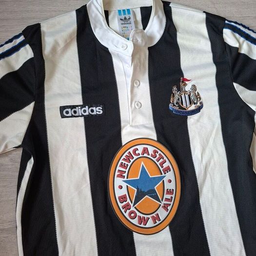 Vintage Newcastle United 95 97 home shirt and sweatshirt made by Adidas,