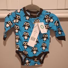 BNWT Maxomorra Penguin Bodysuit Winter 2015 Size 50/56
