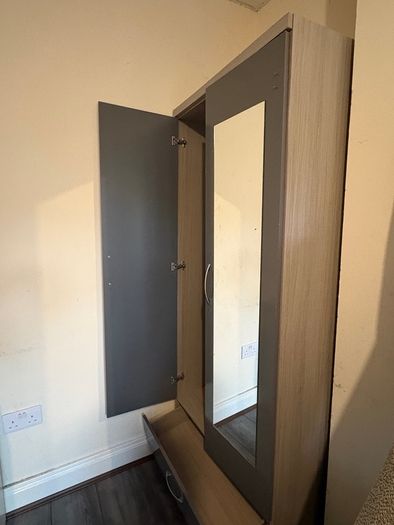 2 Door Wardrobe with Mirror & Bottom Drawer