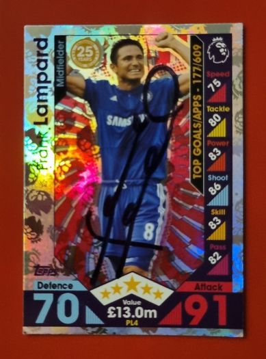 Signed Match Attax collector cards