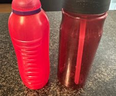 2 pink water bottles - Thermos and Sistema